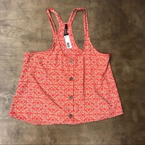 Button down floral tank top